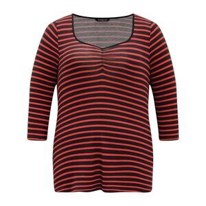 Striped Two Tone Ruched T-shirt size 1x NWT